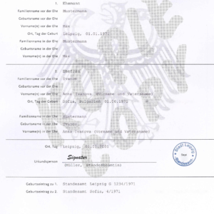 Heiratsurkunde kaufen