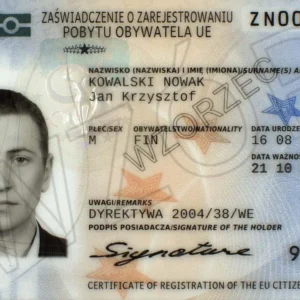 Echter polnischer Aufenthaltstitel registriert und biometrisch